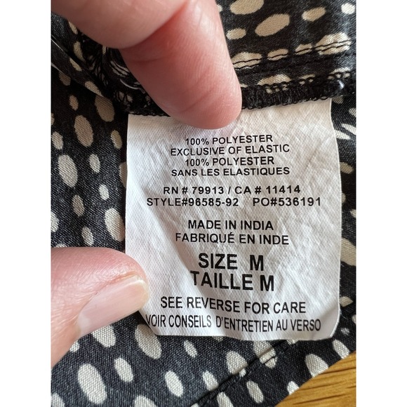 Motherhood Maternity Top Womens Sz Medium Black Short Sleeve Blouse Babydoll Bow - Picture 3 of 5